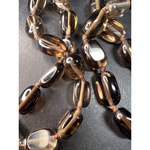 NEW smoky quartz 24 inch necklace with sterling silver clasp - Picture 11 of 12